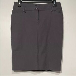 Papaya Pencil Skirt Womens Medium Gray  Pockets Back Slit Stretchy Office Career